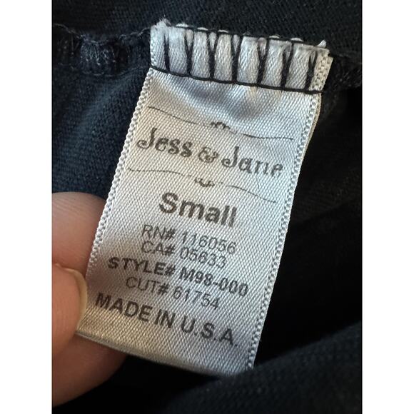 Jess & Jane Shirt Womens Small Black White Polka Dot 3/4 Sleeve Tunic Top Boho - Picture 5 of 11